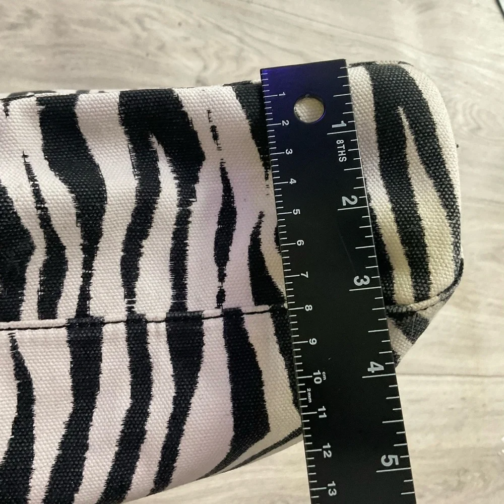 New Michael by Michael Kors Zebra print canvas tote black and white